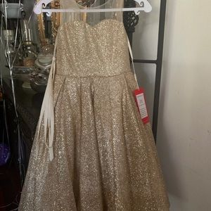 Dancing Queen Gold Kids Dress